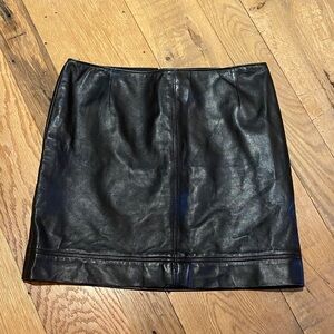 Carlisle Vtg Butter Soft Leather Fully Lined Mini Skirt Black Size 6